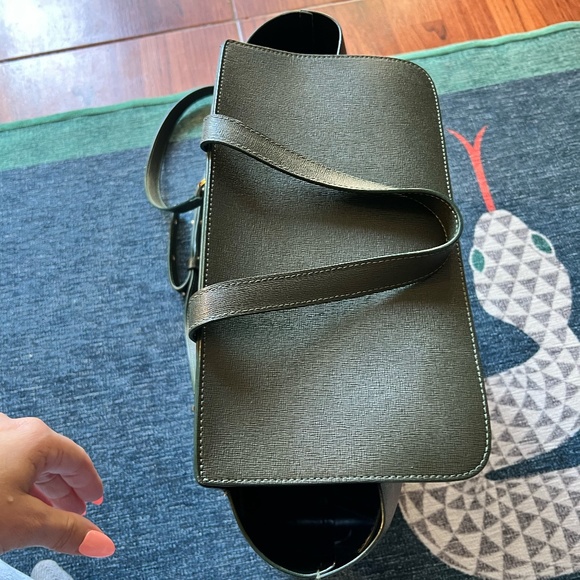 Mansur Gavriel Lady Bag - Pebbled Hunter Green Leather - Picture 8 of 10